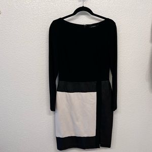 Ralph Lauren two tone dress. The bottom is fake leather.